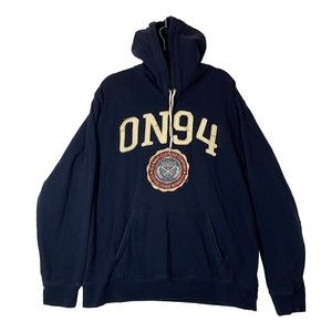 Old Navy Hoodie Hooded Sweatshirt Men's XL Navy Blue Established ON94 Patch